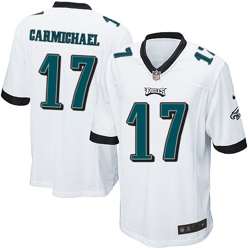 Men's Game Harold Carmichael Nike Jersey White Road - #17 NFL Philadelphia Eagles